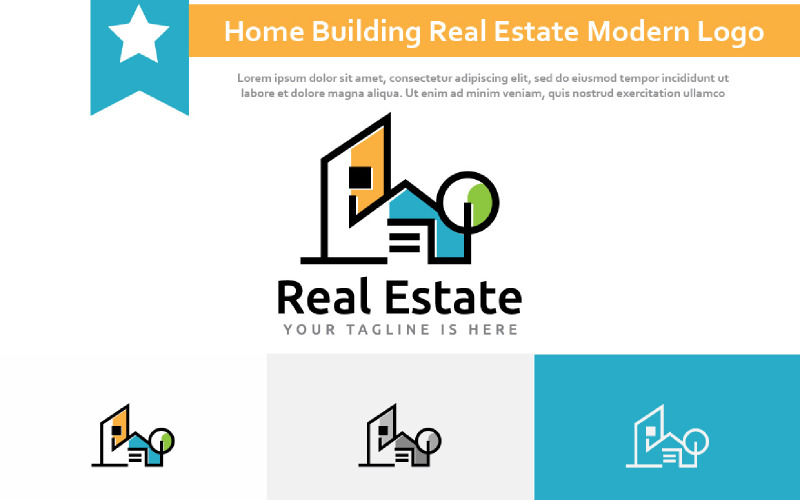 House Home Building Real Estate Simple Modern Logo Logo Template