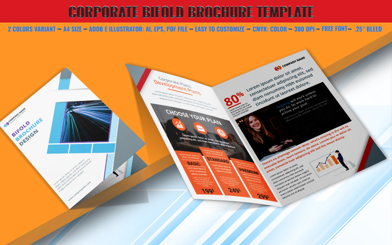 Modern Bifold Brochure Template Corporate Identity