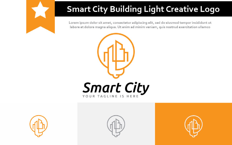 Smart City Building Technology Light Creative Idea Logo Logo Template