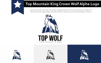 Top Mountain King Crown Wolf Alpha Logo