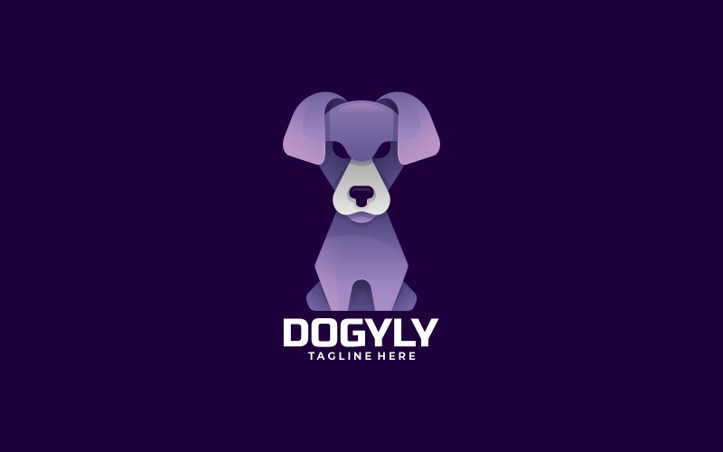 Vector Dog Gradient Logo Style Logo Template