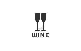 Wine Silhouette Logo Style