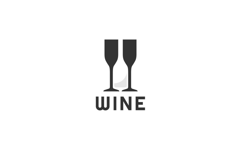 Wine Silhouette Logo Style Logo Template