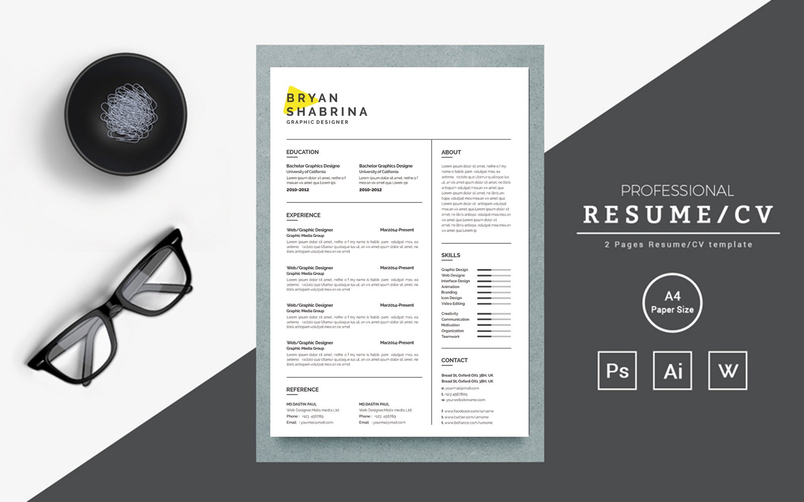 Template #217100 Resume Clean Webdesign Template - Logo template Preview