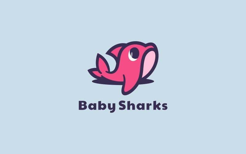 Baby Shark Simple Mascot Logo Style Logo Template