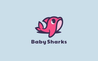 Baby Shark Simple Mascot Logo Style
