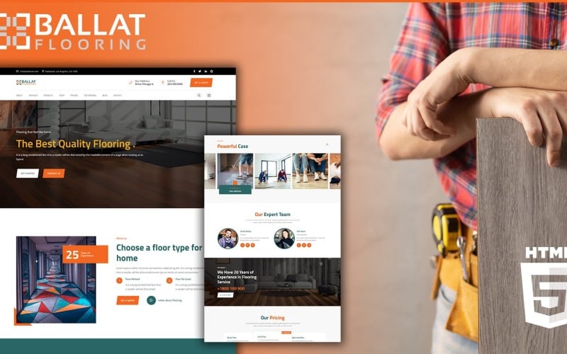 Ballat Flooring and Paving Landing Page Website Template Landing Page Template