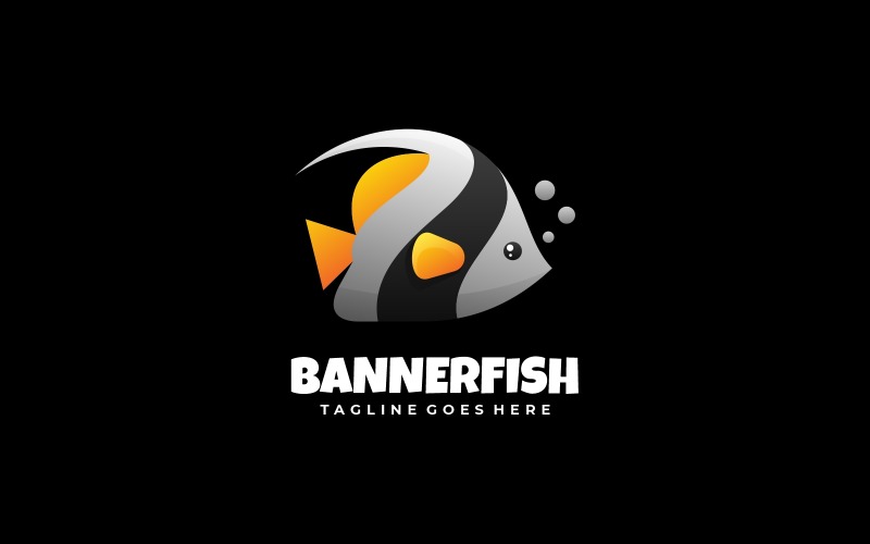 Bannerfish Gradient Logo Style Logo Template