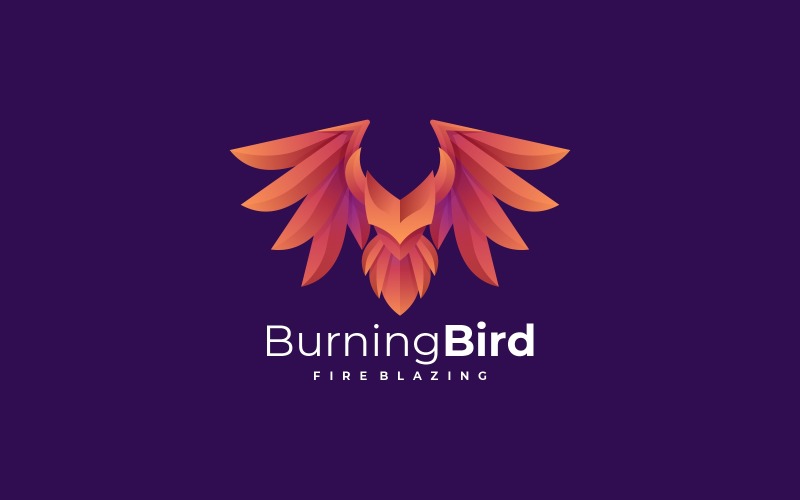 Burning Bird Gradient Logo Logo Template