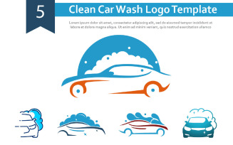 5 Clean Car Wash Logo Template