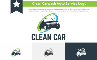 Cool Sparkling Clean Car Wash Carwash Auto Service Logo