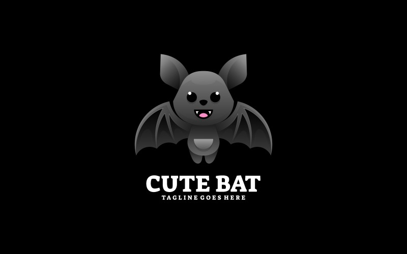 Cute Bat Gradient Logo Style Logo Template
