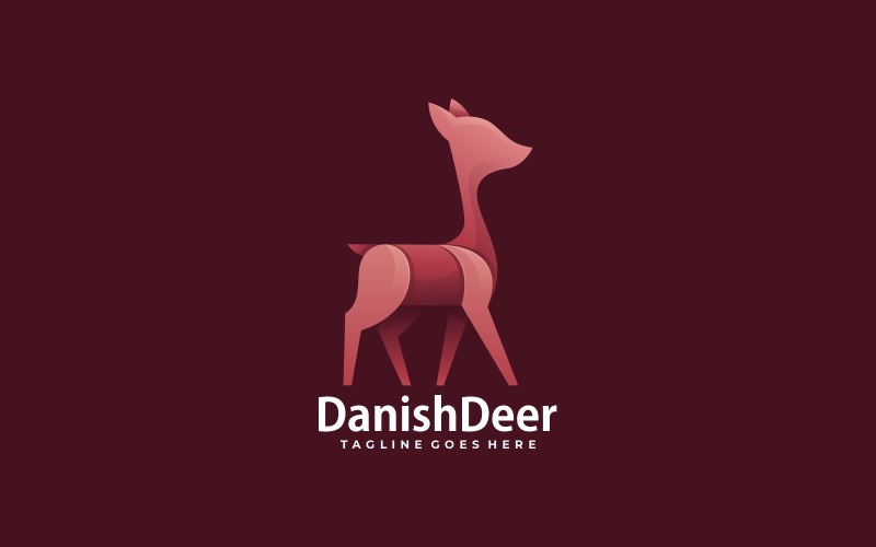 Danish Deer Gradient Logo Style Logo Template