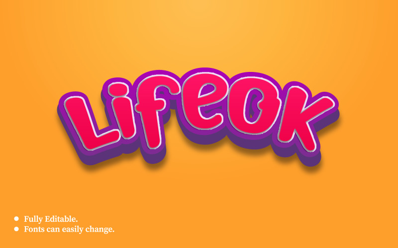 Lifeok 3D Text Effect Template Corporate Identity