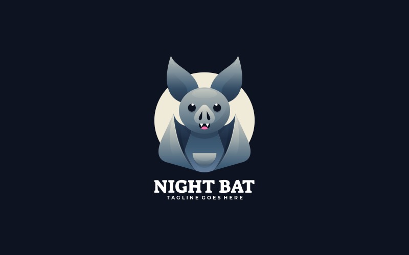 Night Bat Gradient Logo Style Logo Template