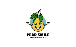 Pear Smile Cartoon Logo Style
