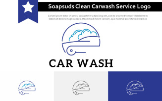 Soapsuds Clean Car Wash Carwash Service Abstract Line Logo