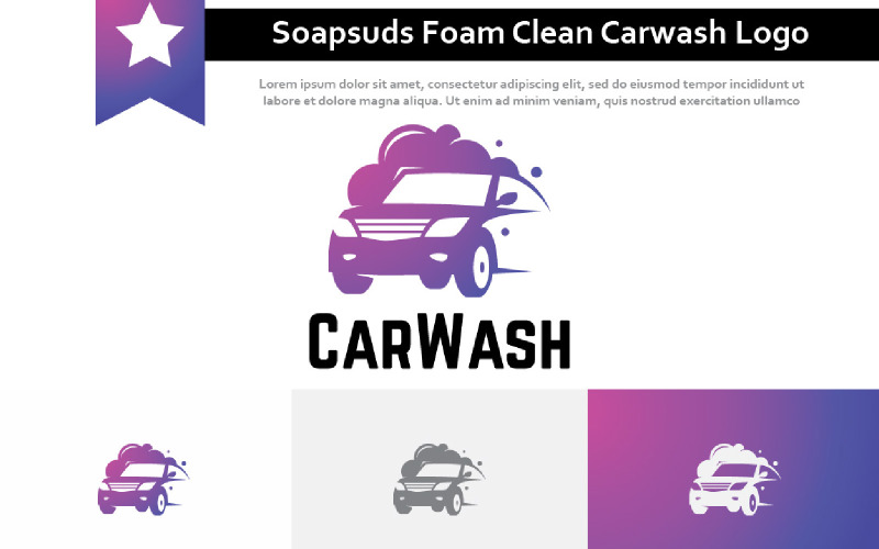 Soapsuds Soap Foam Clean Car Wash Carwash Service Logo Logo Template