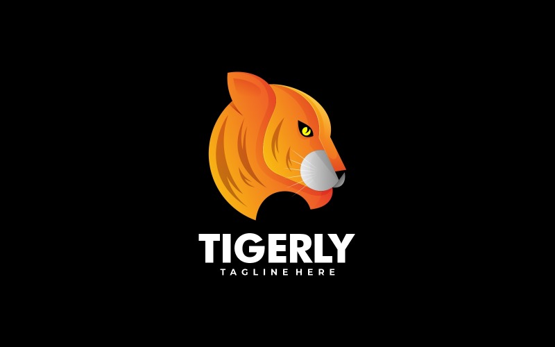Tiger Head Gradient Logo Style Logo Template