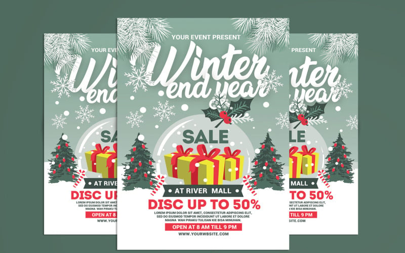 Winter End Year Sale Flyer Corporate Identity