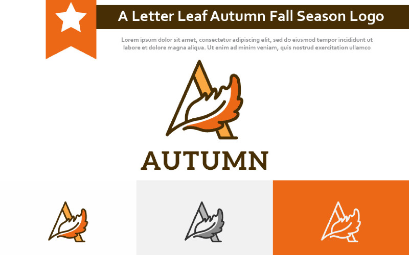 A Letter Leaf Autumn Fall Season Nature Business Logo Logo Template