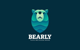 Bear Head Gradient Logo Style