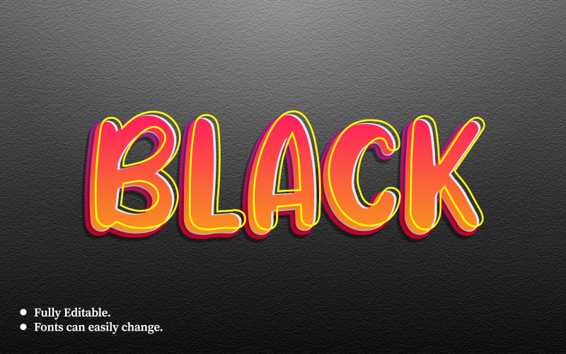Black 3D Text Effect Template Corporate Identity