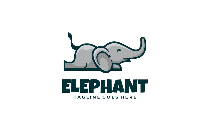 Elephant Simple Mascot Logo Logo Template