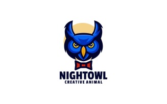 Night Owl Simple Mascot Logo