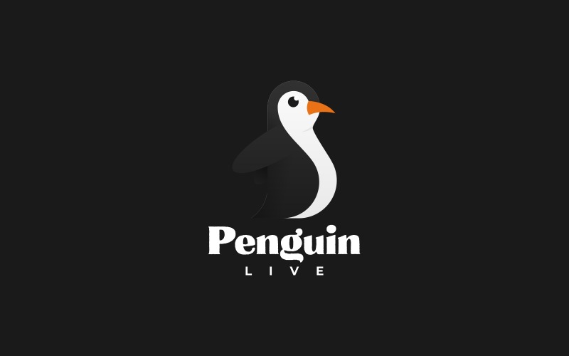 Penguin Gradient Simple Logo Logo Template