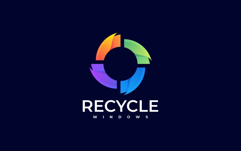 Recycle Gradient Colorful Logo Logo Template