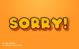 Sorry 3D Editable Text Effect Template