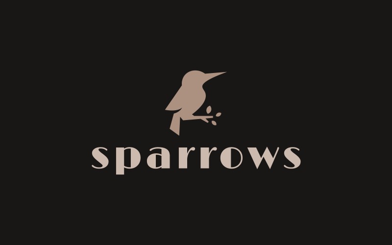 Sparrow Silhouette Logo Style Logo Template