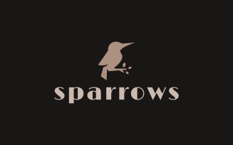Sparrow Silhouette Logo Style