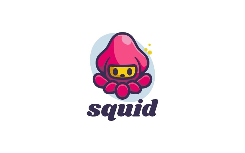 Squid Simple Mascot Logo Style Logo Template