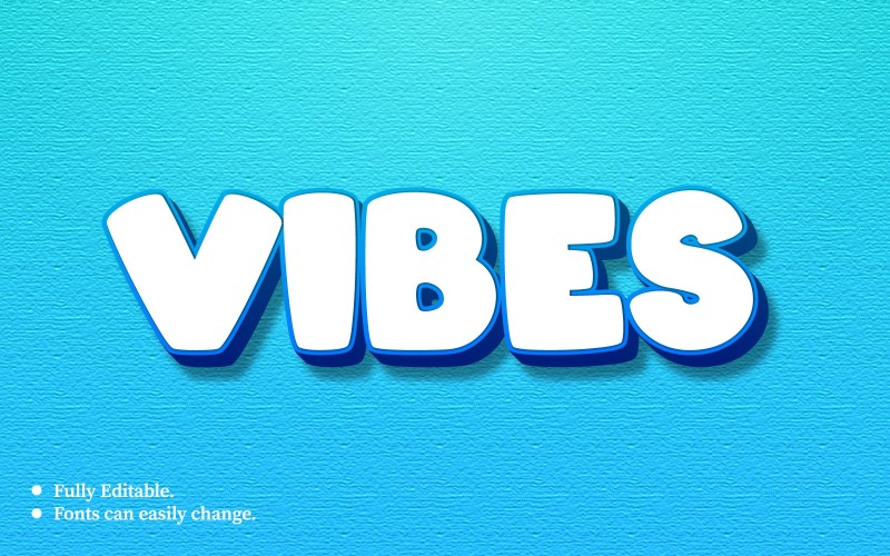 Vibes 3D Editable Text Effect Template Corporate Identity