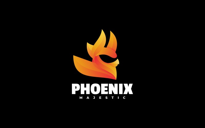Abstract Phoenix Gradient Logo Style Logo Template