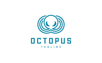 Blue Octopus logo template