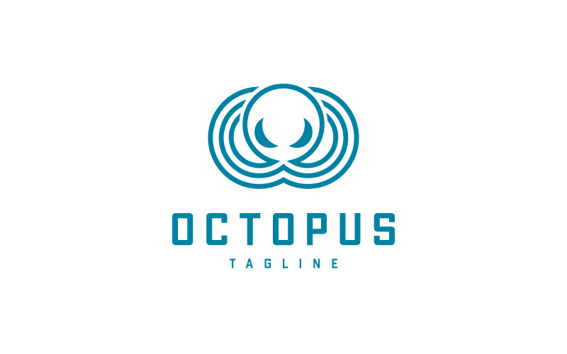 Blue Octopus logo template Logo Template