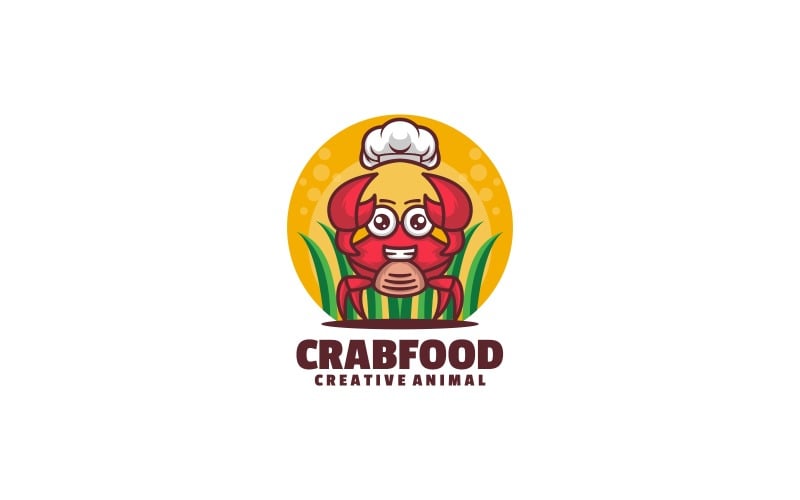 Crab Food Simple Mascot Logo Logo Template