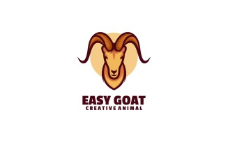 Goat Head Simple Mascot Logo