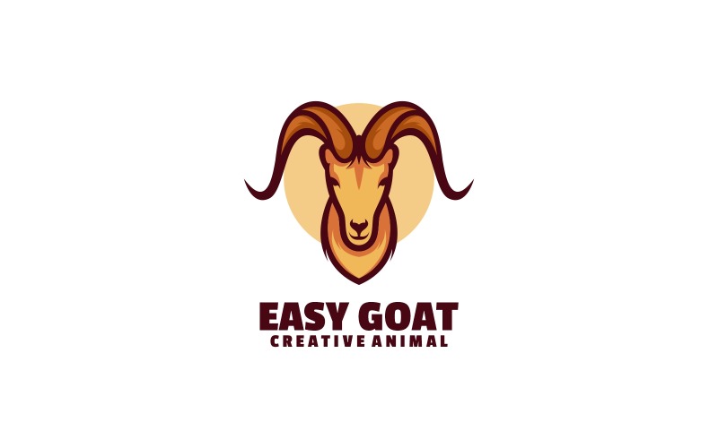 Goat Head Simple Mascot Logo Logo Template