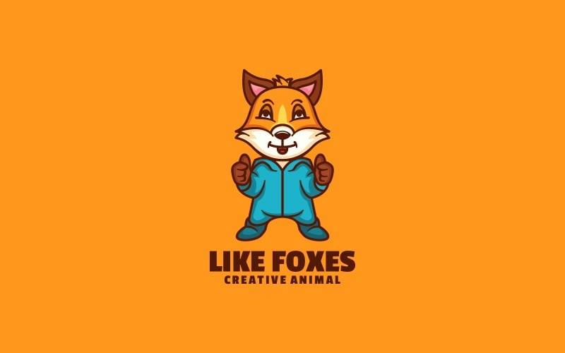 Like Fox Simple Mascot Logo Logo Template