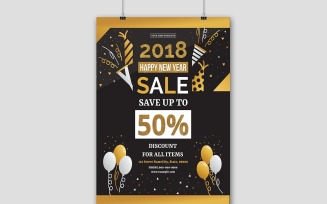 New Year Sale Flyer Corporate Identity Template