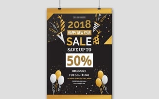 New Year Sale Flyer Corporate Identity Template