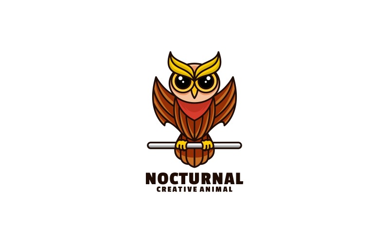 Nocturnal Simple Mascot Logo Logo Template