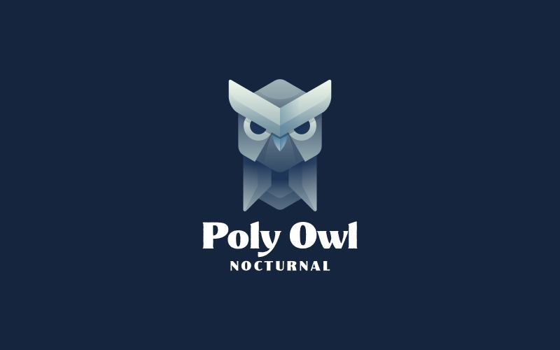 Poly Owl Gradient Logo Style Logo Template