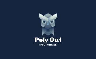 Poly Owl Gradient Logo Style