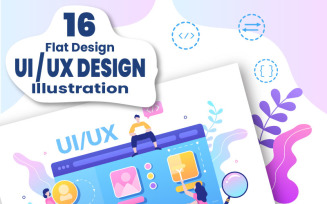 16 UI & UX Programmer Flat Design