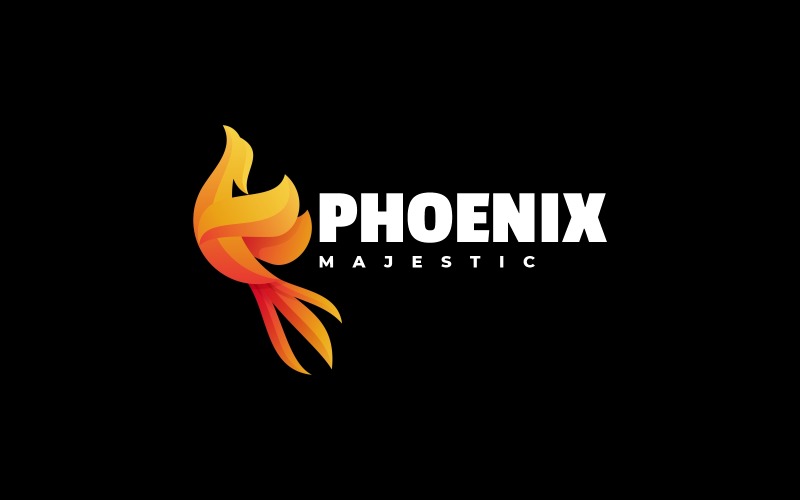 Vector Logo Phoenix Gradient Style Logo Template